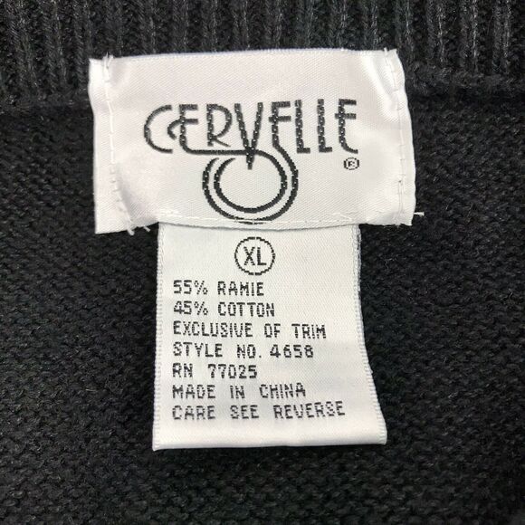 Cervelle Womens Sweater Size XL Black Pullover Gold Beads Round Neck‎ - Picture 4 of 5